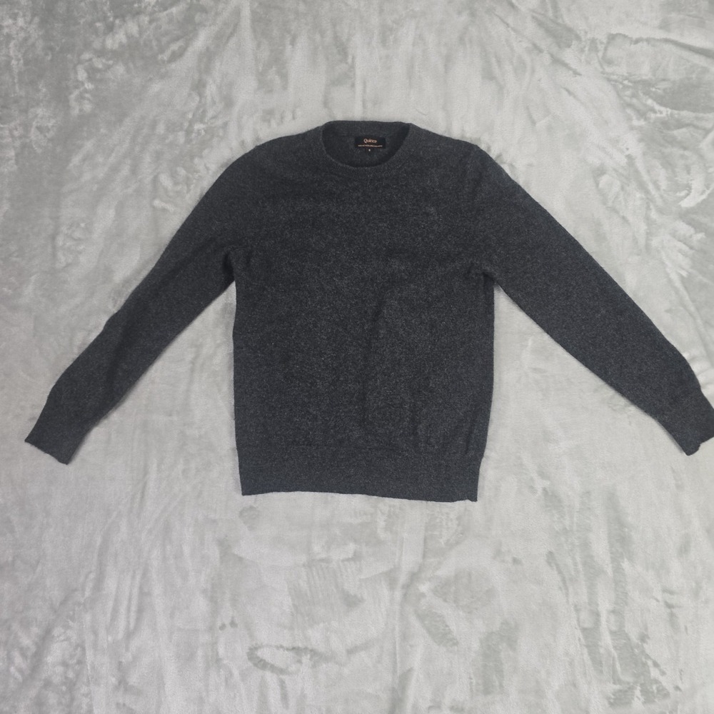 Quince Mongolian Cashmere Crewneck Sweater Charcoal Grey Small